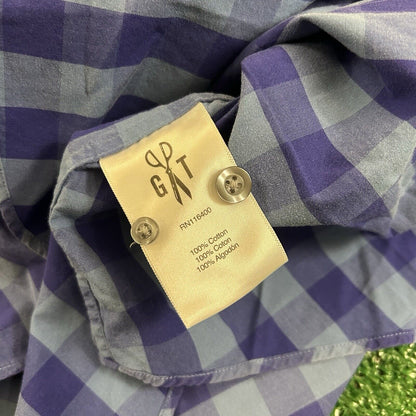 Goodthreads Shirt Mens Large Blue Check Work Preppy Button Up Long Sleeve