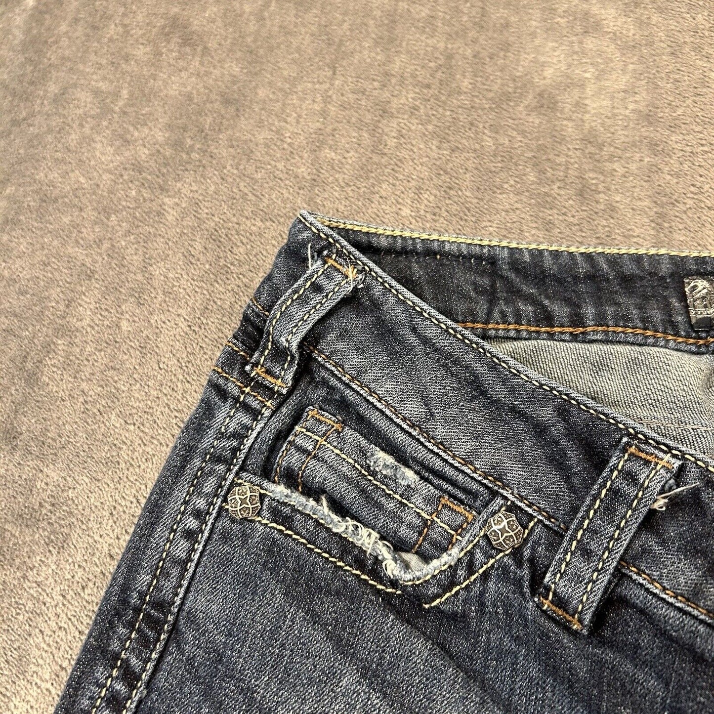 Silver Frances Jeans Womens 18 Blue 27x33" Blue Denim Pants Flare Stretch Casual