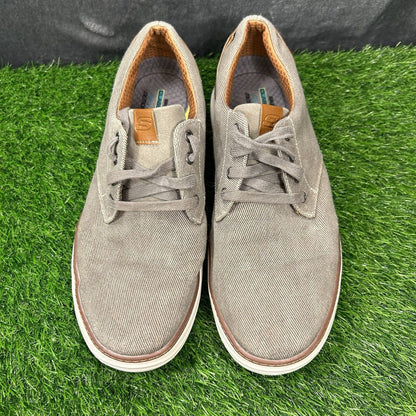 Skechers Oxfords Mens 13 Gray Brown Canvas Shoes Casual Comfort Lace Up Moreno
