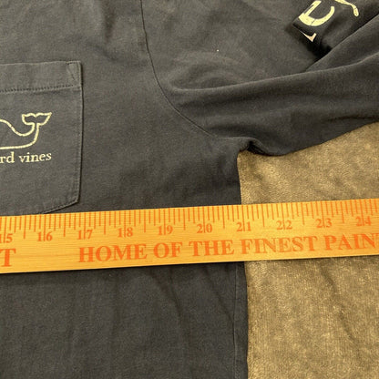 Vineyard Vines Shirt Mens Medium Blue White Long Sleeve Graphic Tee Casual