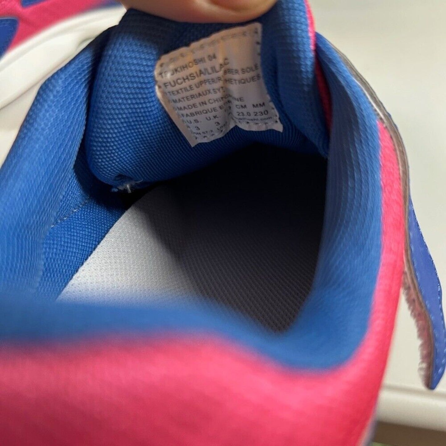 Tsukihoshi Kids Racer Sneakers Pink & Blue Hook and Loop Closure Youth 3Y