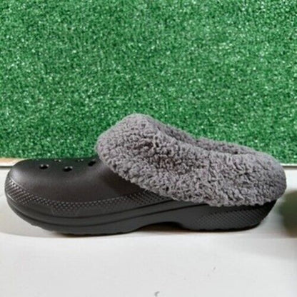 Crocs Classic Blitzen IV Lined Clog Fuzzy Fur Slip On Comfort Black Womens 7 New
