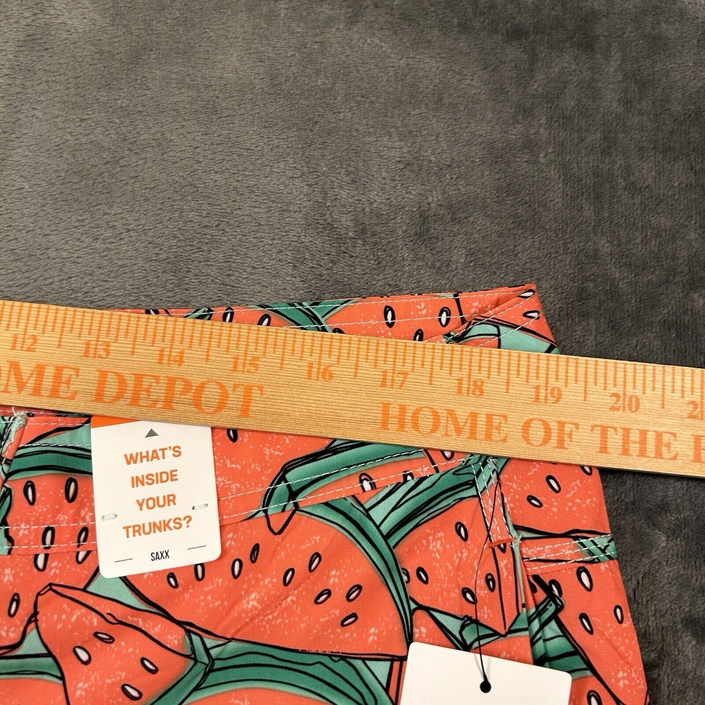 SAXX Betawave 2N1 Board Shorts Men 38" Red Watermelon AOP Drawstring Swim NEW