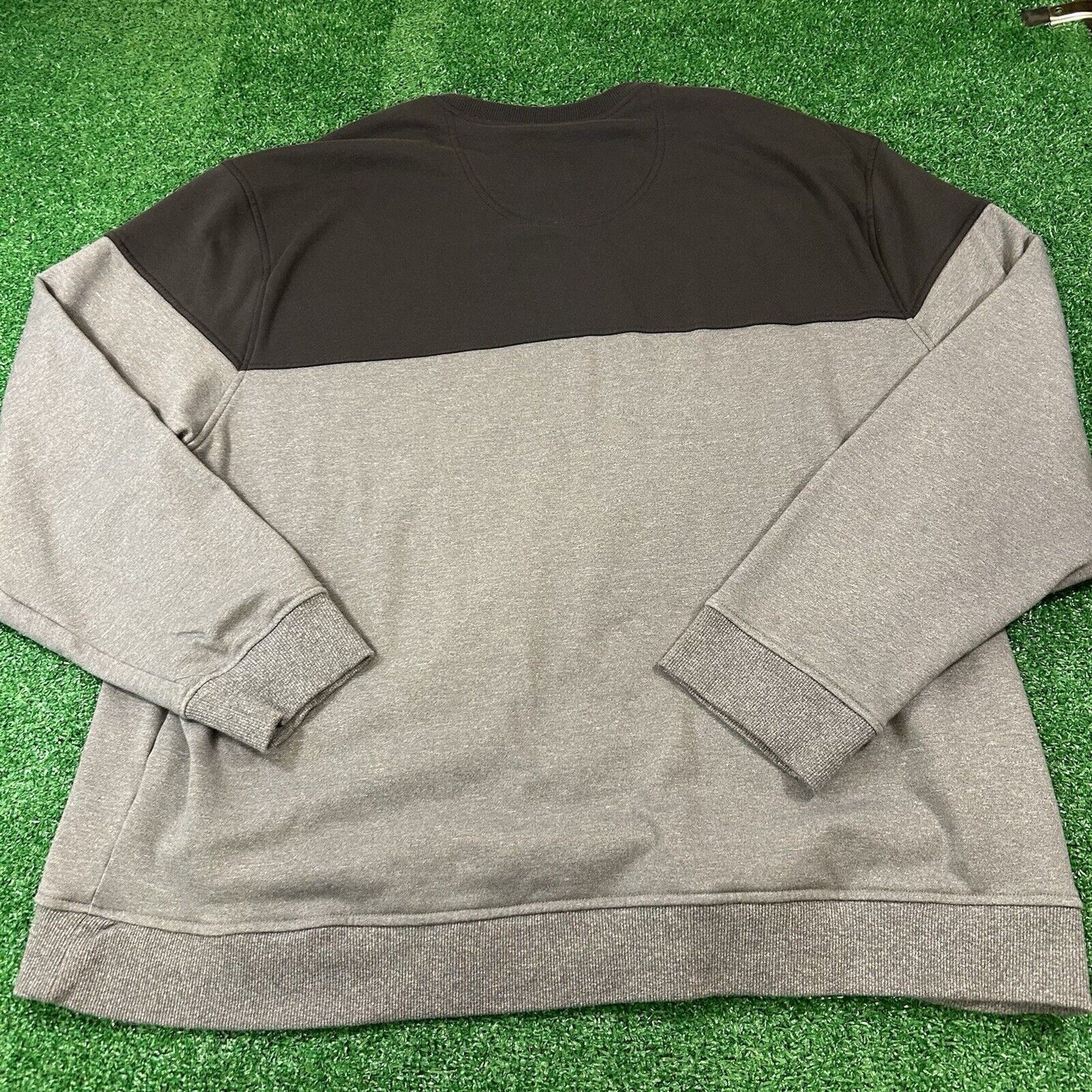 Izod Performance Sweater Mens XXL 2XL Gray Black Pullover Sweatshirt Stretch