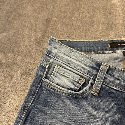 Flying Monkey Jeans Womens 25x32" Blue Low Rise Skinny Denim Pants Stretch