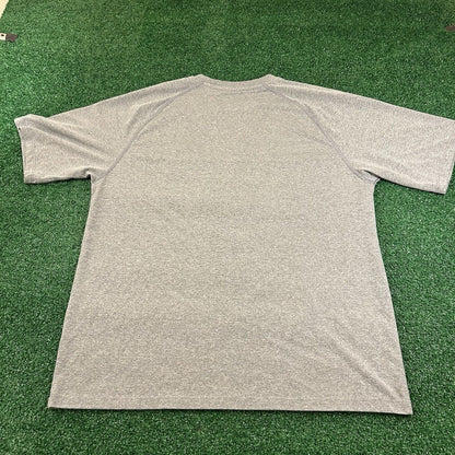 Wisconsin Badgers Shirt Mens Large Gray Red Short Sleeve Casual T-shirt Adidas