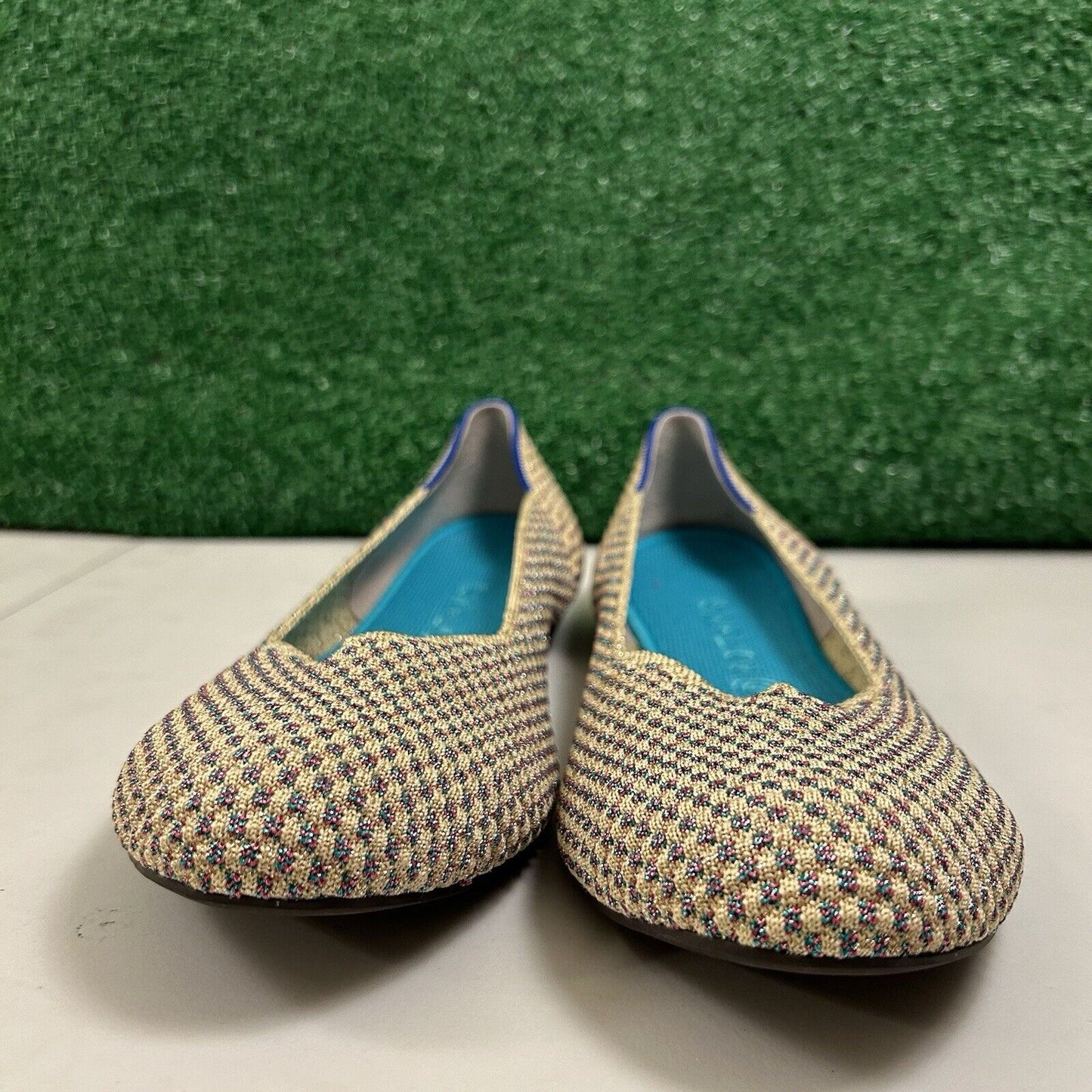 Rothys Multi Metallic Flats Womens 12.5 Cream Casual Comfort Limited Edition