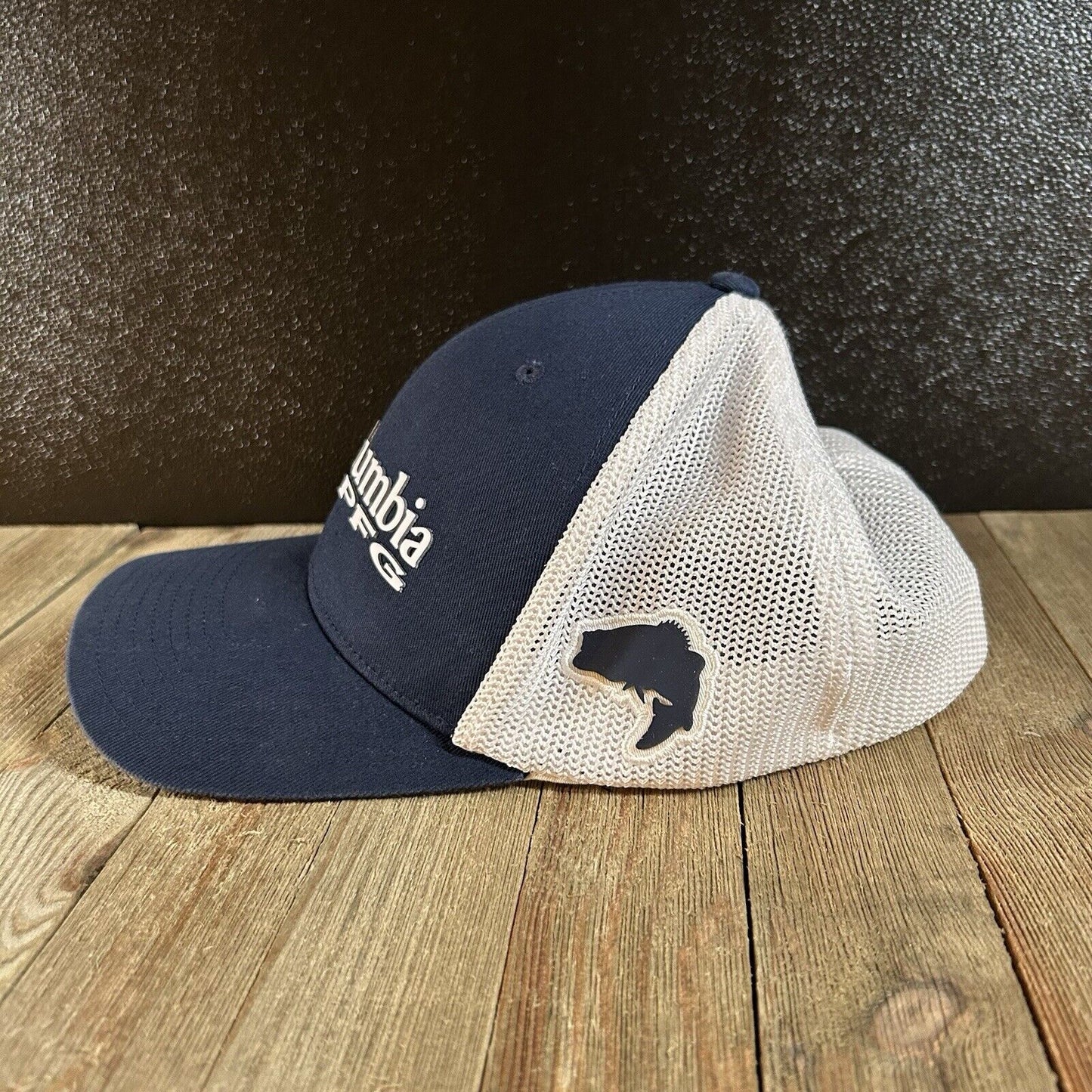 Columbia PFG Baseball Hat Cap Mens Large / Extra Large Navy White Fish Outdoor
