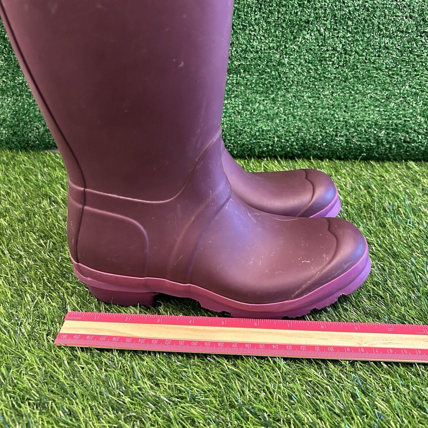 Hunter Original Tall Rain Boots Youth Kids 6 Purple Buckle Rubber Waterproof