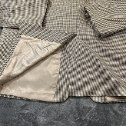 Lauren Ralph Lauren Suit Jacket Mens 46 R Brown Black Houndstooth 100% Wool