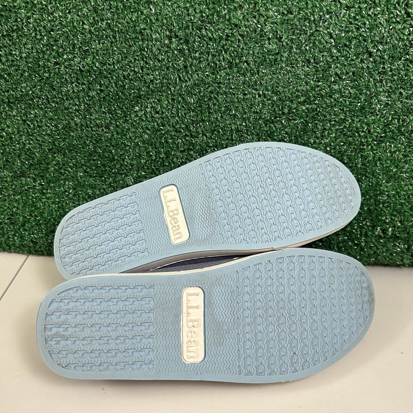 LL Bean Campside Oxford Womens 8.5 M Blue Canvas Shoes Sneakers Casual