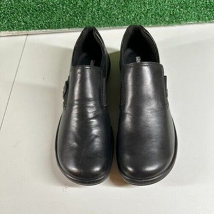 Romika Slip On Clogs Comfort Work Shoes Black Leather Loafer Womens 6-6.5 / 37EU