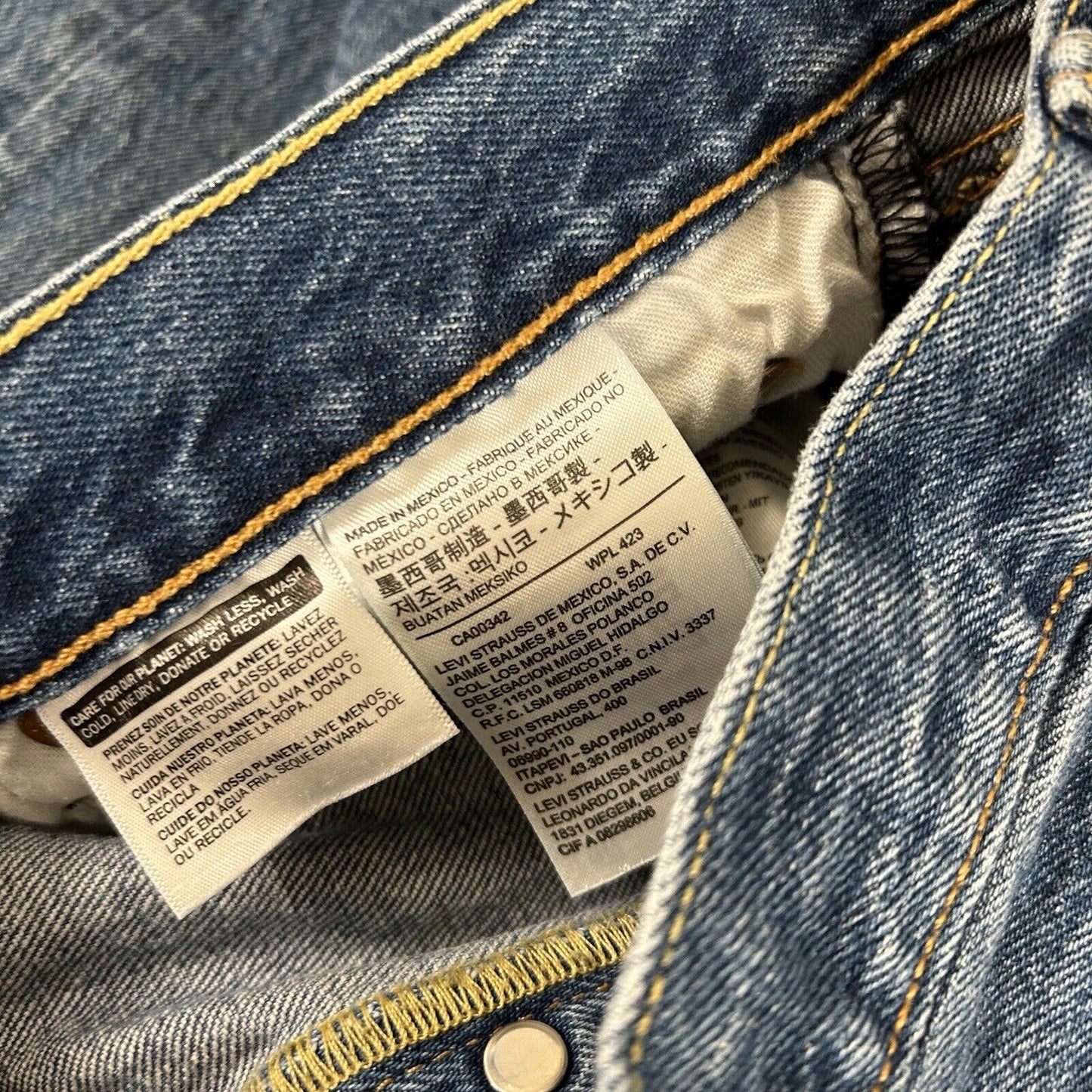 Levis 501 Jeans Mens 36x34" Blue Button Fly Straight Leg Denim Pants Casual Work