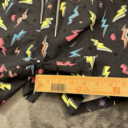 Boardies Board Shorts Mens Extra Large 34" Black Zaps Neon Swim Drawstring NEW