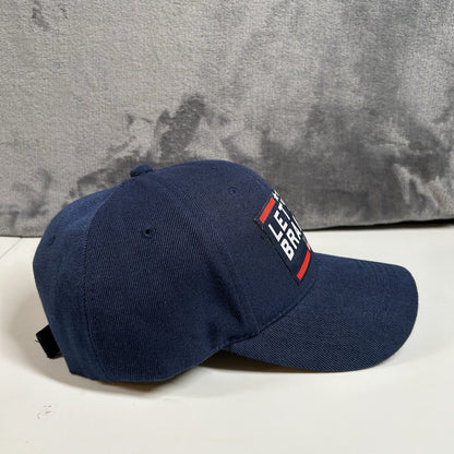 Lets Go Brandon Baseball Hat Cap Mens Strap Back Blue Red Usa Patriot Adjustable