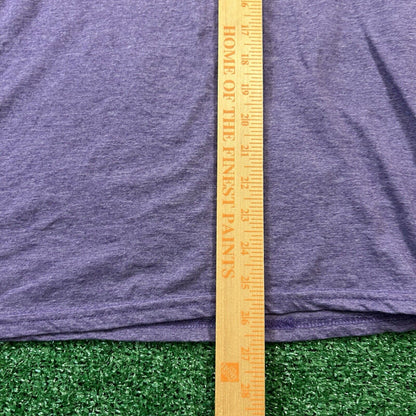 Gildan Softstlye Shirt Mens Medium Purple Short Sleeve V-neck Casual Ring Spun