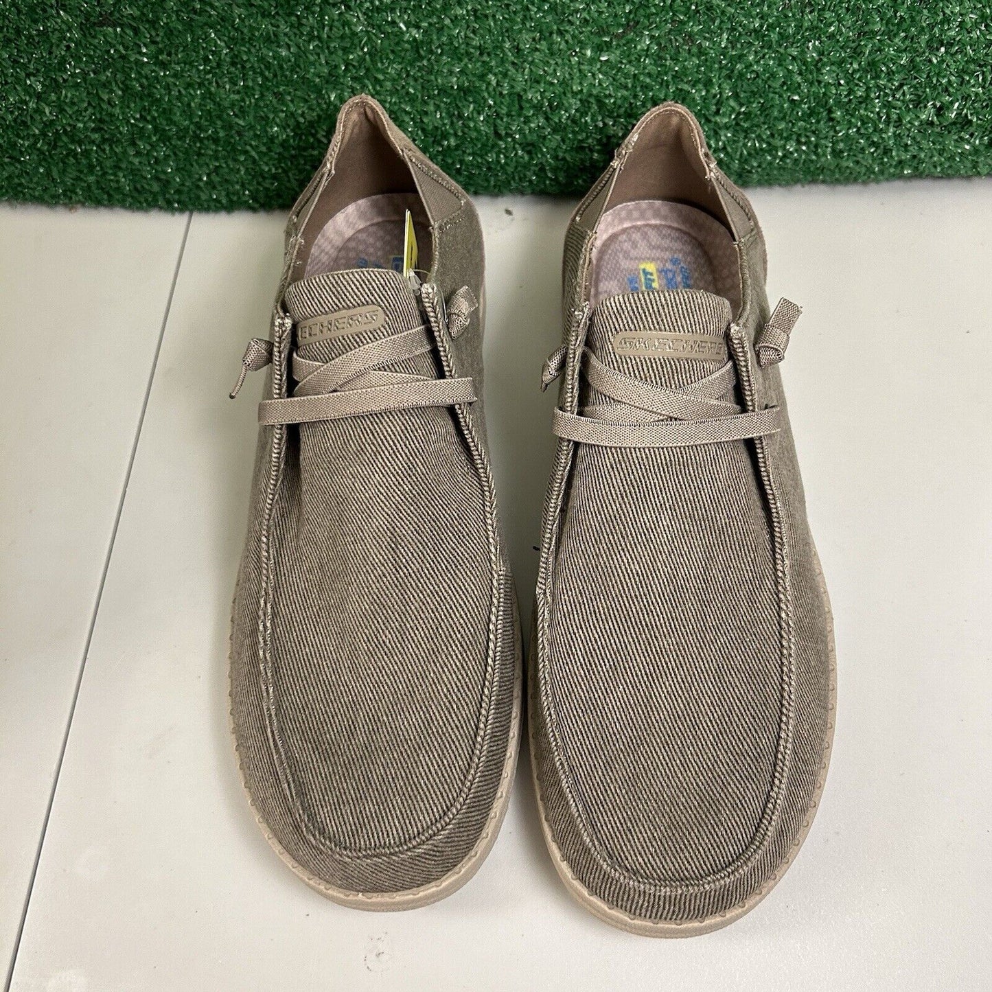 Skechers Melson Raymon Mens 11 Khaki Shoes Loafers Walking Comfort Slip On NEW