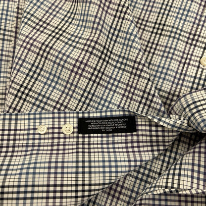 Jos A Bank Shirt Mens Large Blue White Check Button Up Long Sleeve Colorful Work