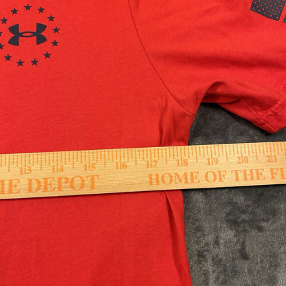 Under Armour Freedom Shirt Mens Small Red Blue Short Sleeve Tee USA Patriotic