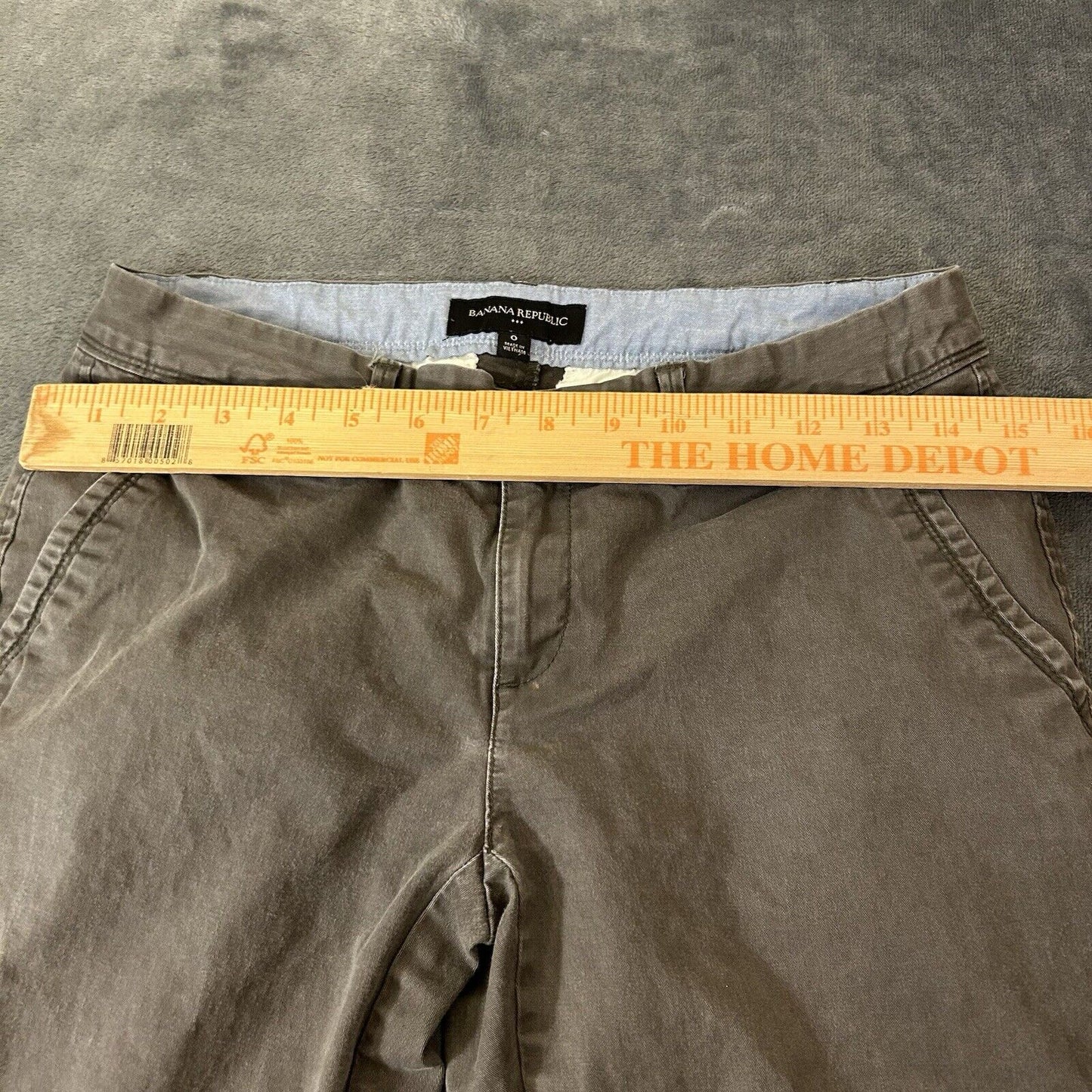 Banana Republic Pants Womens 0 30x27in" Gray Chino Flat Front Casual Stretch
