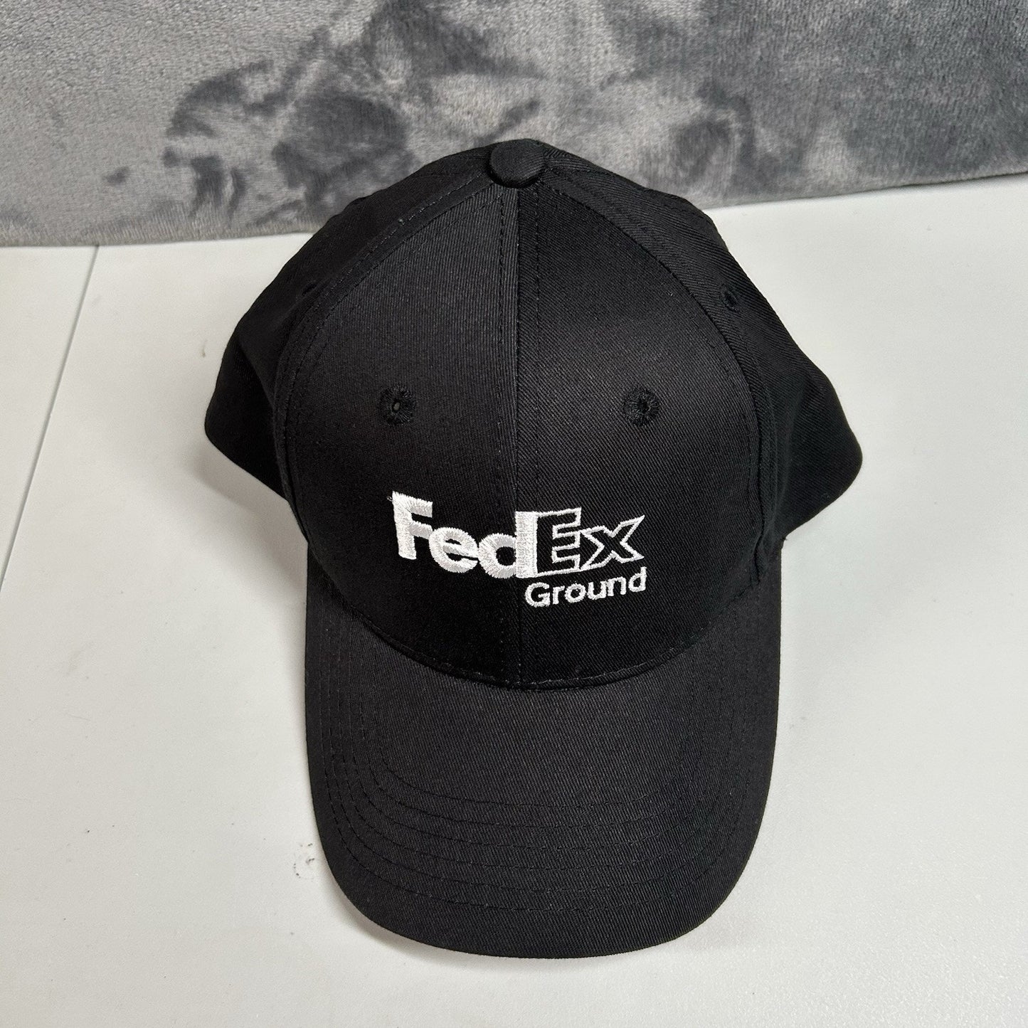 Fedex Ground Baseball Hat Cap Mens Strap Back Black White Employee Curved Brim