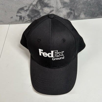Fedex Ground Baseball Hat Cap Mens Strap Back Black White Employee Curved Brim