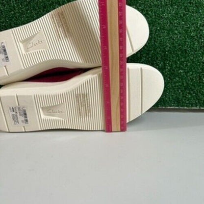Clarks Layton Petal Sneakers Comfort Shoes Platform Pink Stripe Easter Womens 8M