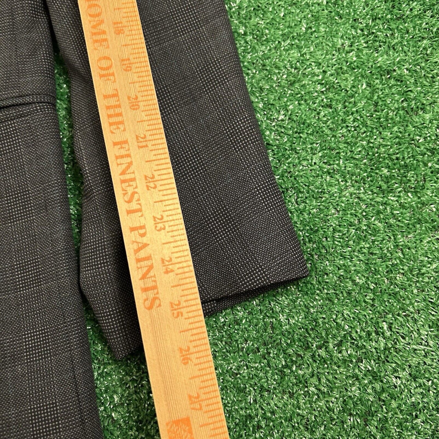 Lubiam Blazer Jacket Mens 43 Black Gray Wool Made Italy Sport Coat Work Formal