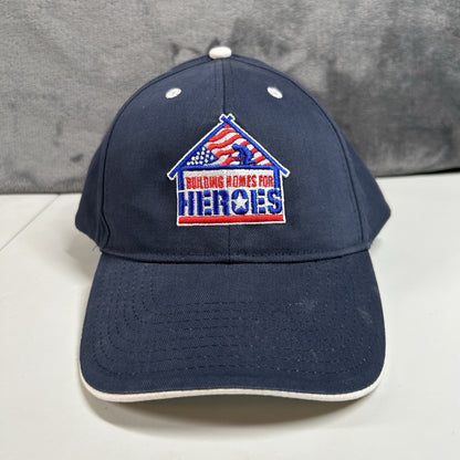 Building Homes for Heroes Baseball Hat Cap Mens Strap Back Blue Red Adjustable