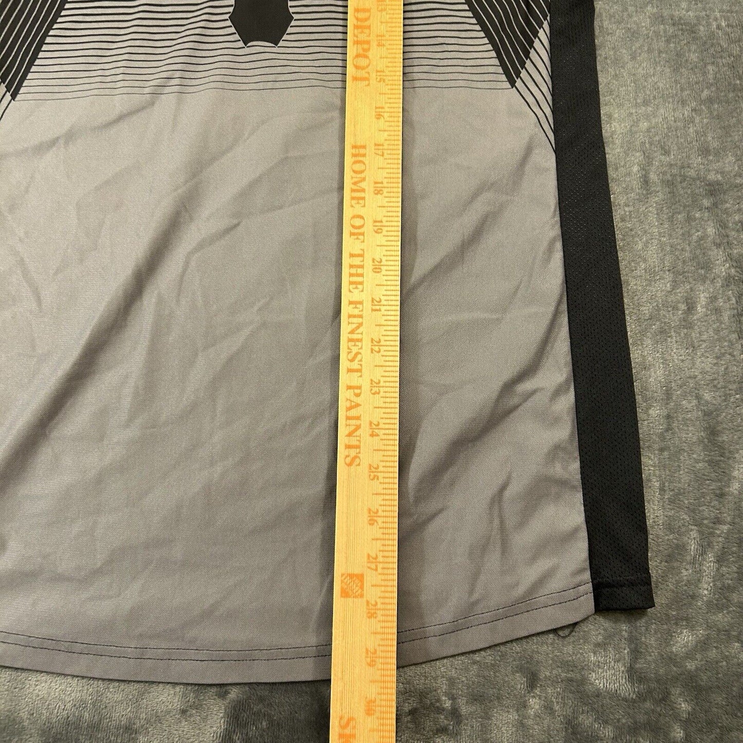 Under Armour Shirt Mens Medium Gray Black 3/4 Sleeve Project Rock Threadborne