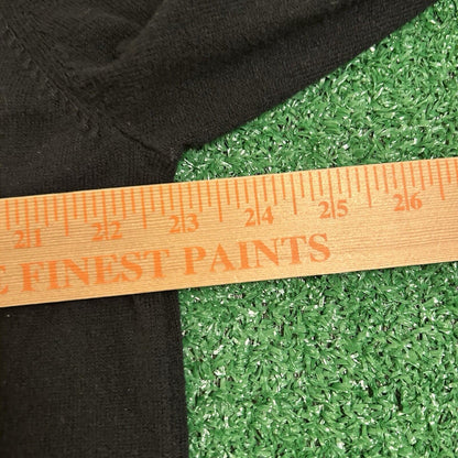 Eddie Bauer Sweater Mens Large Black Knit Cashmere V-neck Pullover Sweatshirt