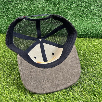 Saucony Trucker Hat Cap Mens Snapback Navy Gray Embroidered Wool Mesh Back