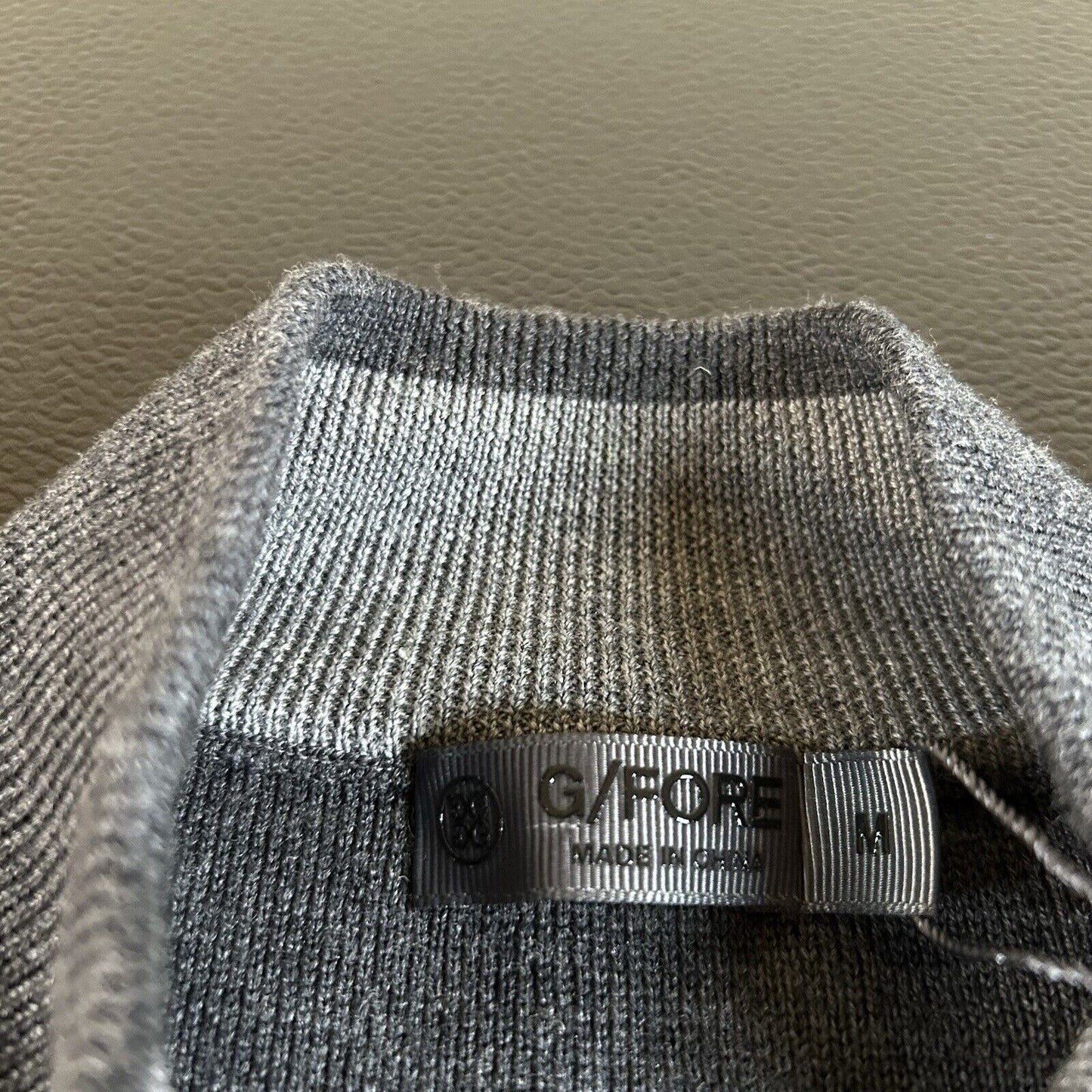 G Fore Wool Tech Sweater Vest Mens Medium Charcoal Gray 1/4 Zip Lined Preppy New