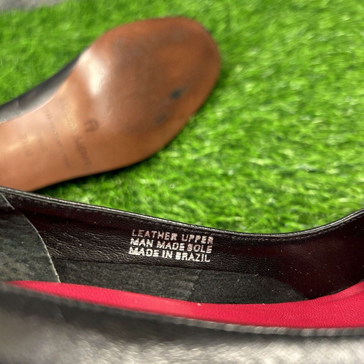 Etienne Aigner Heels Womens 7.5 M Black Pumps Leahter Casual Work Flower Preppy