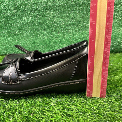 Clarks Ashland Bubble Loafers Womens 5.5 M Black Leather Shoes Comfort Tasseled