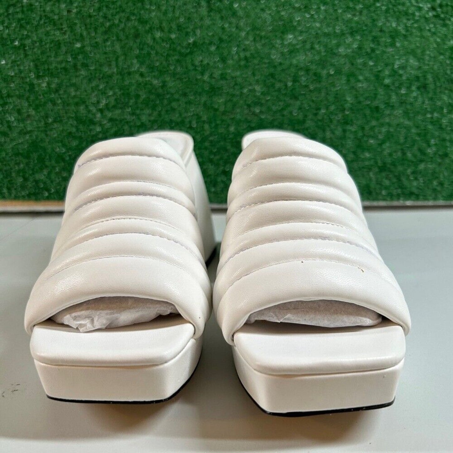 Circus by Sam Edelman Marlie Platform Sandals Block Heel White Womens 7.5 M