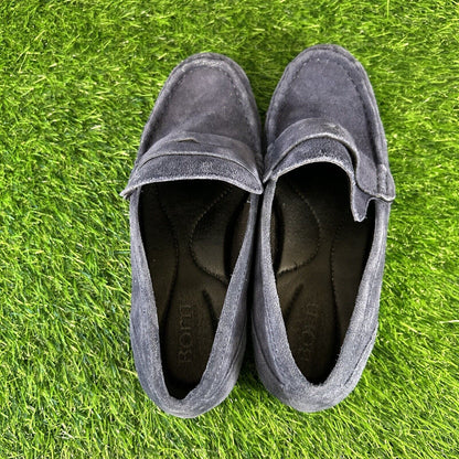 Born Malena Loafer Womens 6.5 M Blue Suede Leather Shoes Slip On Casual Comfort