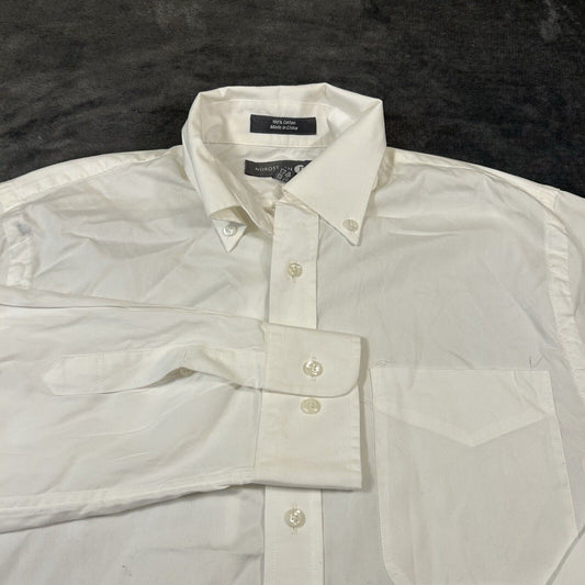 Nordstrom Shirt Mens 14.5 32 White Button Up Long Sleeve Formal Work Preppy