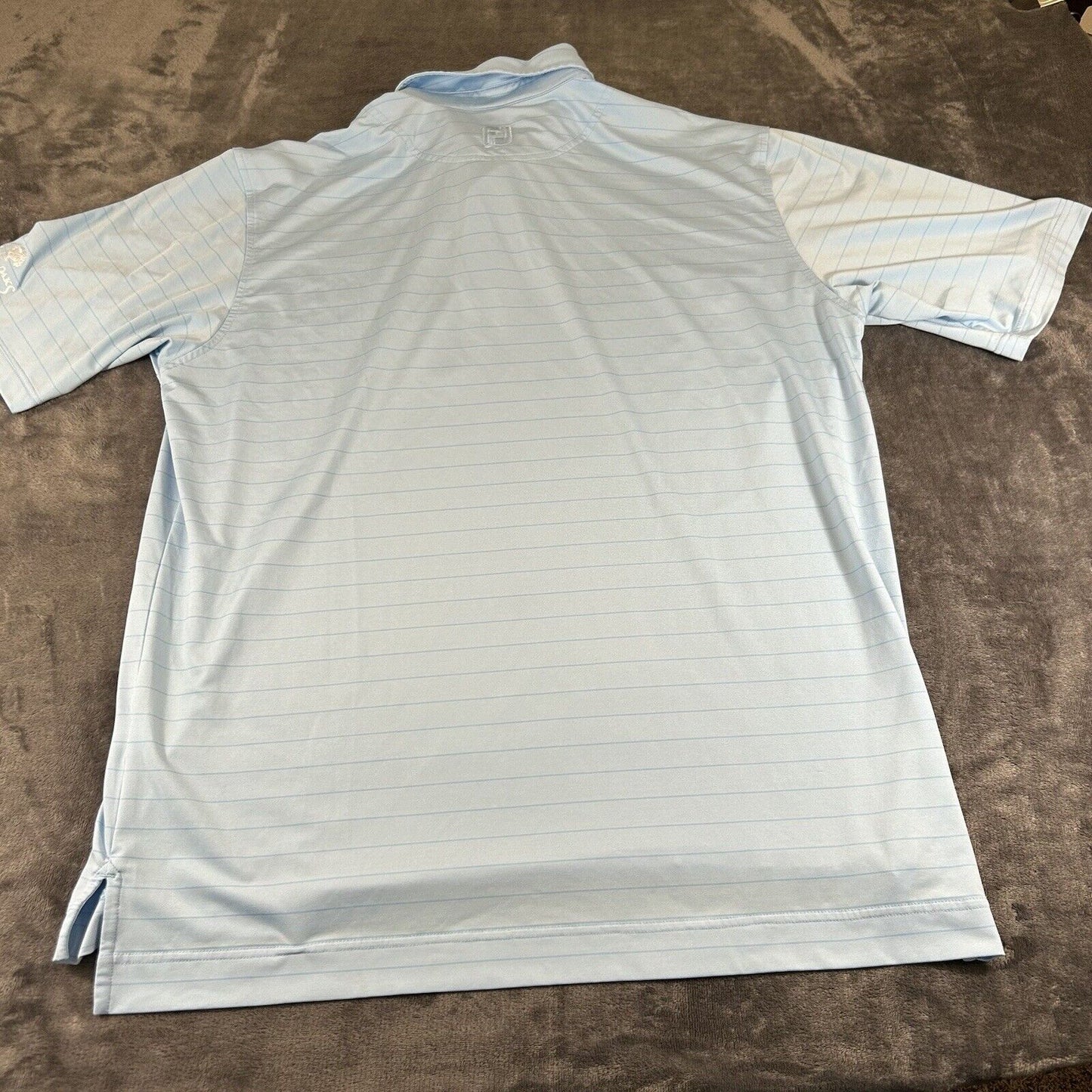 FootJoy Polo Shirt Mens Extra Large Blue Striped Golf Short Sleeve Casual Work