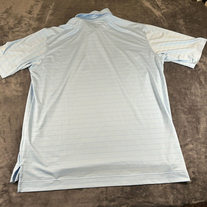 FootJoy Polo Shirt Mens Extra Large Blue Striped Golf Short Sleeve Casual Work