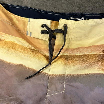 Tommy Bahama Board Shorts Mens 32" Yellow Blue Molokai Sunset Break Swim NEW