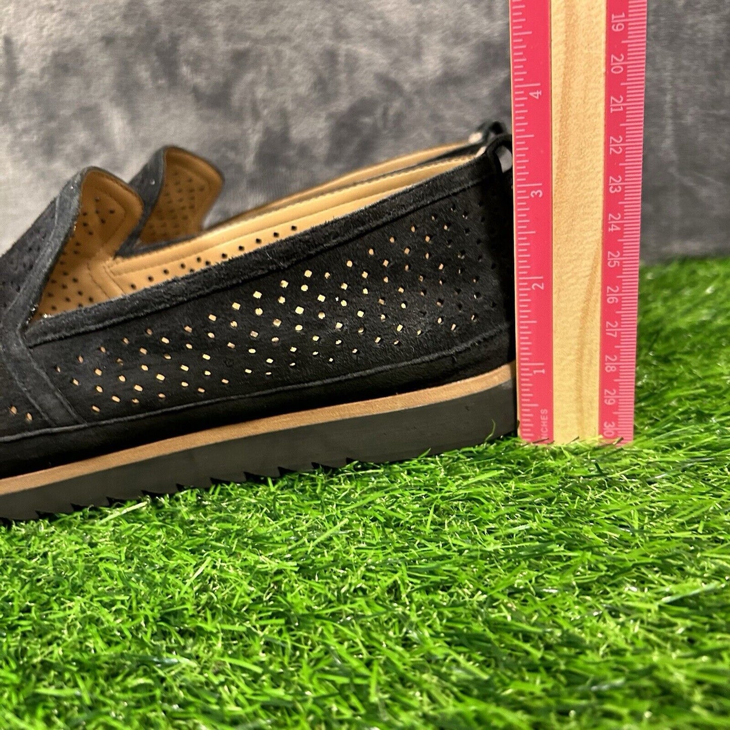 Franco Sarto Haiku Loafers Womens 10 M Black Suede Shoes Slip On Comfort Casual