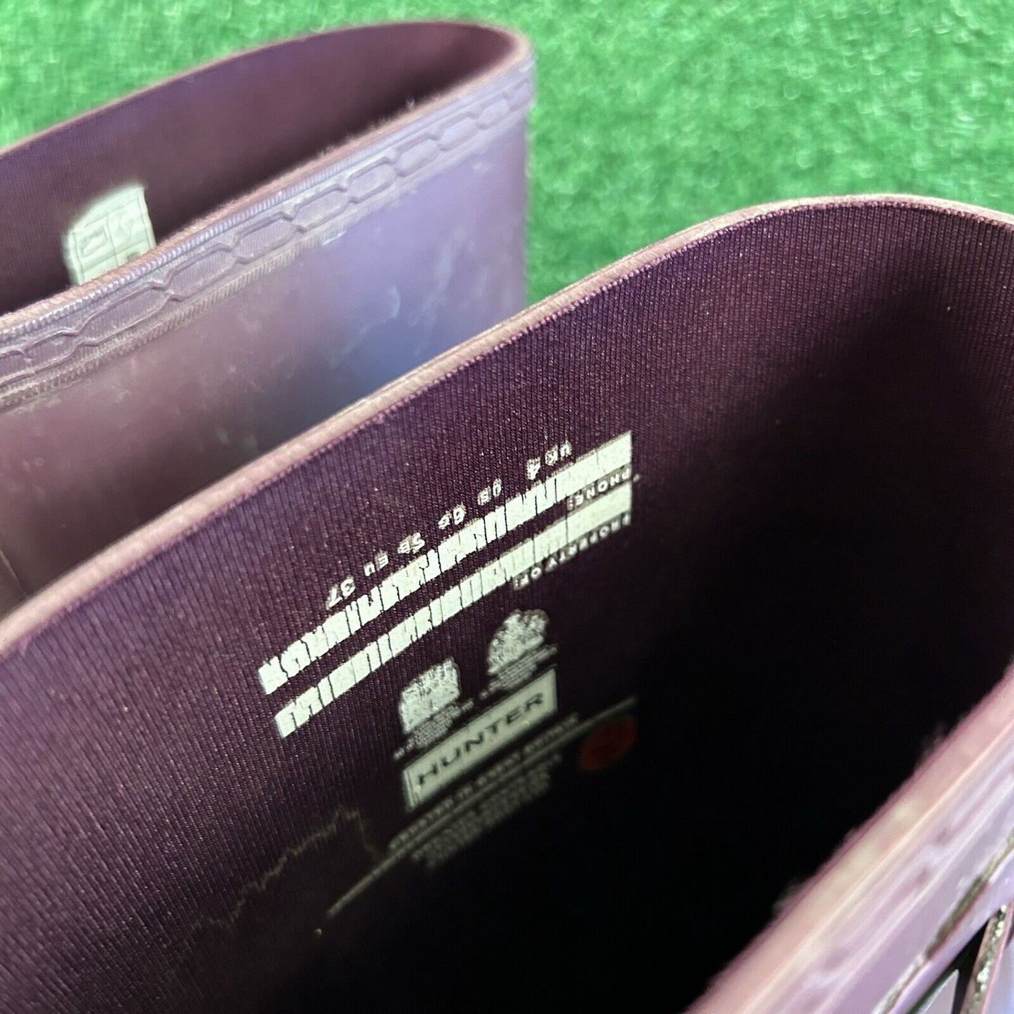 Hunter Original Tall Rain Boots Youth Kids 6 Purple Buckle Rubber Waterproof