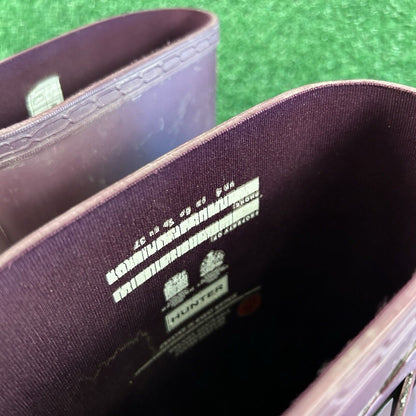 Hunter Original Tall Rain Boots Youth Kids 6 Purple Buckle Rubber Waterproof