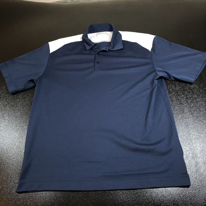 Nike Golf Polo Shirt Mens Large Navy White Dri-Fit Athletic Comfort Short Sleeve