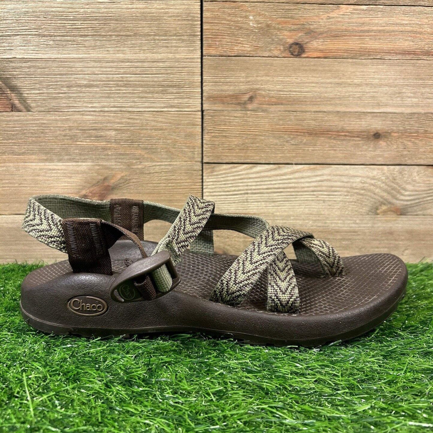 Chaco Zcloud 2 Sandals Womens 10 Green Brown Strappy Comfort Hiking Outdoor