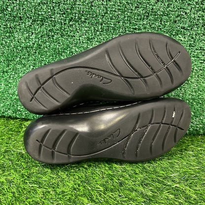 Clarks Ashland Bubble Loafers Womens 5.5 M Black Leather Shoes Comfort Tasseled