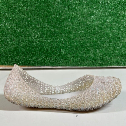 Mini Melissa Campana Ballet Flats Glitter Sparkle Shoes Clear Kids Size 2Y