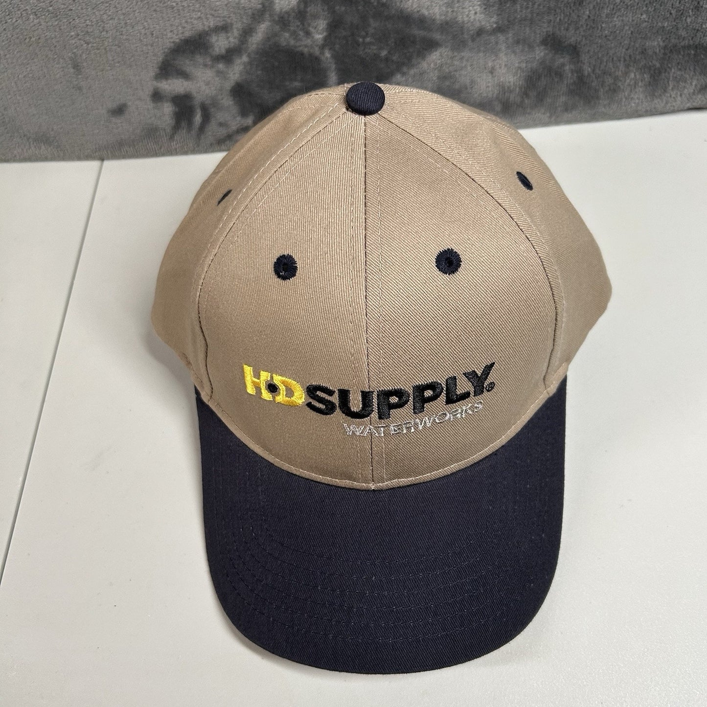 HD Supply Waterworks Baseball Hat Cap Mens Strap Back Brown Navy Adjustable New