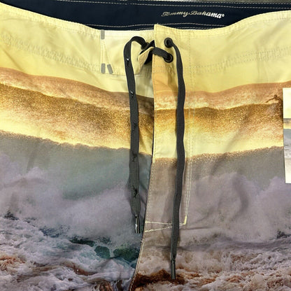 Tommy Bahama Board Shorts Mens 40" Yellow Blue Molokai Sunset Break Swim NEW